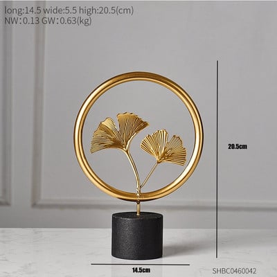Μοντέρνα διακόσμηση σπιτιού αξεσουάρ γραφείου για πιάτα σαλονιού αγάλματα διακόσμησης σπιτιού Φύλλα Άγαλμα μινιατούρα μεταλλικά στολίδια