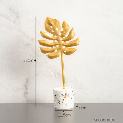 Μοντέρνα διακόσμηση σπιτιού αξεσουάρ γραφείου για πιάτα σαλονιού αγάλματα διακόσμησης σπιτιού Φύλλα Άγαλμα μινιατούρα μεταλλικά στολίδια