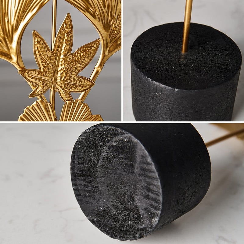 Μοντέρνα διακόσμηση σπιτιού αξεσουάρ γραφείου για πιάτα σαλονιού αγάλματα διακόσμησης σπιτιού Φύλλα Άγαλμα μινιατούρα μεταλλικά στολίδια