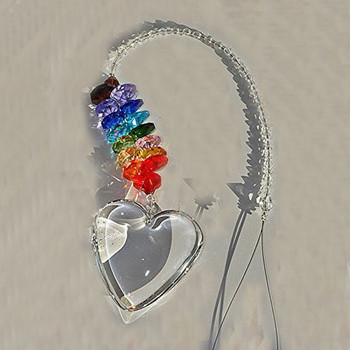 Heart Crystal Suncatcher Πολυέλαιος Κρύσταλλοι Πρίσματα Κρεμαστό Κρεμαστό Παράθυρο Suncatchers Rainbow Maker Μενταγιόν Διακόσμηση κήπου σπιτιού