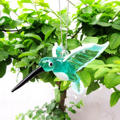 Húsvéti dekorációs kellékek Függő Üveg Kolibri Figurák Díszek Aranyos Élénk Madár Állat Medálok Kerti dekor kiegészítők