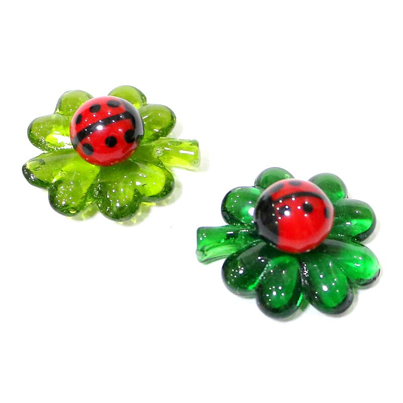 5 bucăți mini ornament de sticlă lucrat manual, cu frunze norocoase, cu figurină drăguță de gărgăriță, grădina zână, accesorii pentru decorarea casei