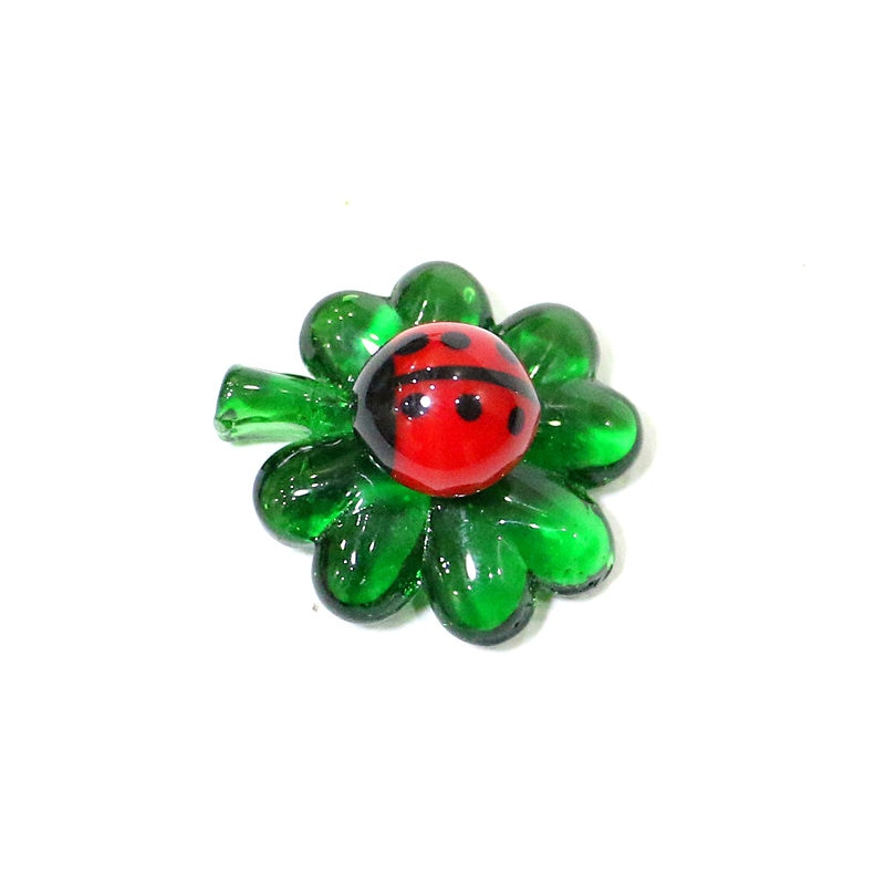 5 bucăți mini ornament de sticlă lucrat manual, cu frunze norocoase, cu figurină drăguță de gărgăriță, grădina zână, accesorii pentru decorarea casei