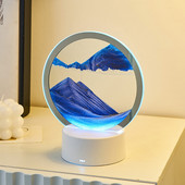 Luxus lakásdekoráció mozgó homok művészet 3D homokóra homokos festmény dekoráció mozgó homok kép Art óra dinamikus kijelző