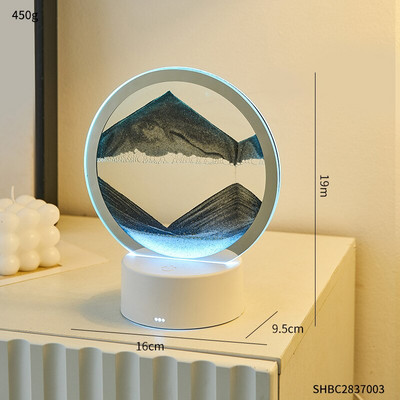 Luxus lakásdekoráció mozgó homok művészet 3D homokóra homokos festmény dekoráció mozgó homok kép Art óra dinamikus kijelző