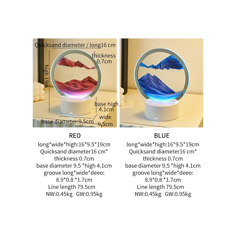 Luxus lakásdekoráció mozgó homok művészet 3D homokóra homokos festmény dekoráció mozgó homok kép Art óra dinamikus kijelző