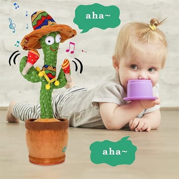 Bluetooth Dancing Cactus 60/120 Songs Speaker Talking Usb Chargeable Voice Repeat Λούτρινο Cactus Toy Dance Stuffed Toy Baby Girls