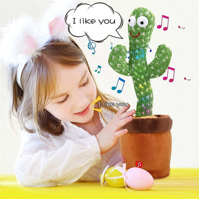 Bluetooth Dancing Cactus 60/120 Songs Speaker Talking Usb Chargeable Voice Repeat Λούτρινο Cactus Toy Dance Stuffed Toy Baby Girls