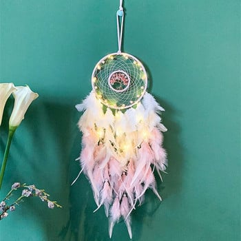 Χειροποίητο Weave Dream Catcher με ελαφρύ φυσικό φτερό Tree of life Decor Dreamcatcher Κρεμαστό κρεμαστό κορίτσι Δώρα Διακόσμηση δωματίου