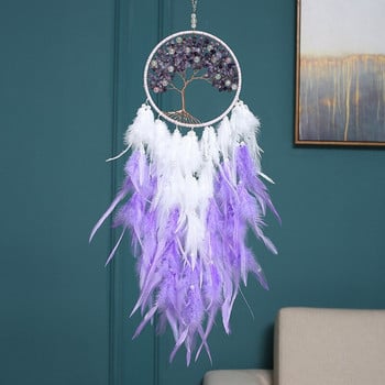 Χειροποίητο Weave Dream Catcher με ελαφρύ φυσικό φτερό Tree of life Decor Dreamcatcher Κρεμαστό κρεμαστό κορίτσι Δώρα Διακόσμηση δωματίου