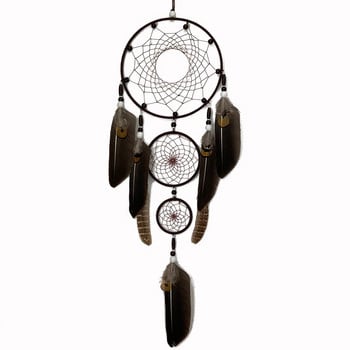 Dream Catcher Διακόσμηση τοίχου Μεγάλες Dream Catchers με καφέ φτερά Boho Διακόσμηση δωματίου Διακόσμηση σαλονιού Dia 7,9\