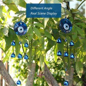 BWINKA Creative Lucky Blue Evil Eye Protection and Good Luck Charm Wind Chimes Decor for Home Garden Decoration Patio and Blessi