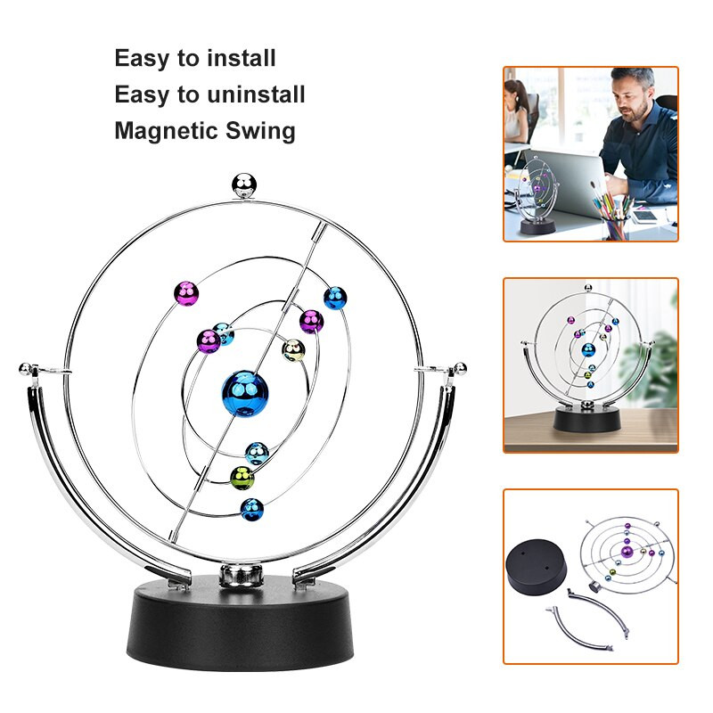 Rotation Perpetual Motion Swing Égi Földgömb Newton inga modell Kinetic Orbital Revolving Home Decor asztali kiegészítők