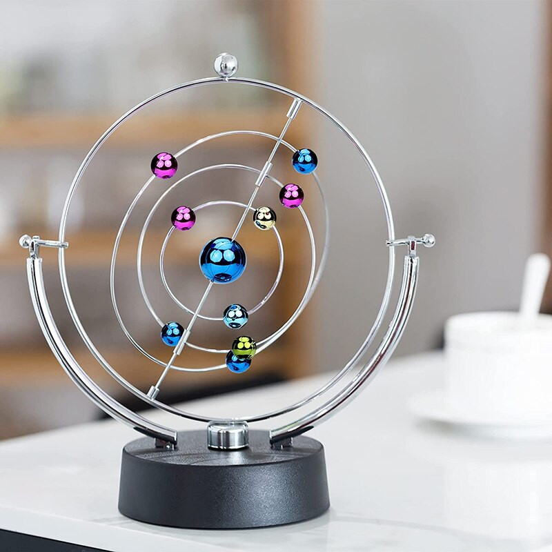 Rotation Perpetual Motion Swing Égi Földgömb Newton inga modell Kinetic Orbital Revolving Home Decor asztali kiegészítők