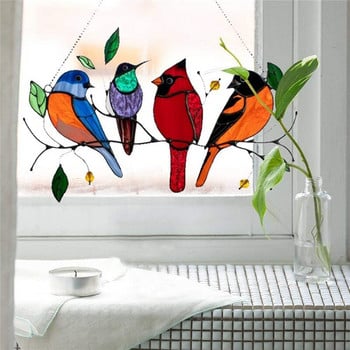 7/4 Birds Metal Stained Hanging Window Hanger Κρεμάστρα παραθύρων Bird Decor Χειροτεχνία πόρτας Αξεσουάρ Διακόσμηση σπιτιού