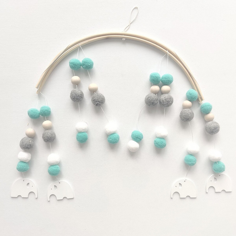 Baby Wind Chimes Drvene perle od filca Dječji krevetić Mobile Wind Chime Oblaci Zvjezdice Krevet Zvono Dekoracija dječje sobe Viseći dječji krevetić Mobile