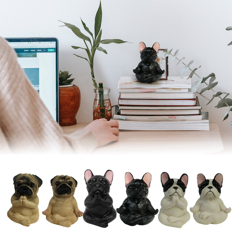Μίνι Γαλλικό μπουλντόγκ Διακόσμηση Τραπεζιού Αστεία Γαλλικό μπουλντόγκ πατημασιά στολίδι για Αυτοκίνητο Διακοσμήσεις κήπου σπιτιού Δώρα σκυλιών