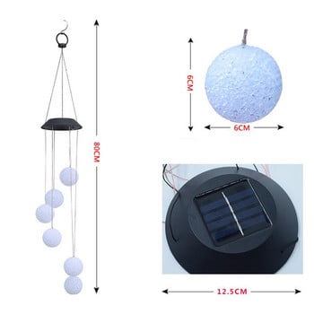 LED Solar Wind Chime Κρυστάλλινη μπάλα Αδιάβροχη κρεμαστή κολιμπρί Wind Chime Light Ηλιακό φως αλλαγής χρώματος για τον κήπο του σπιτιού