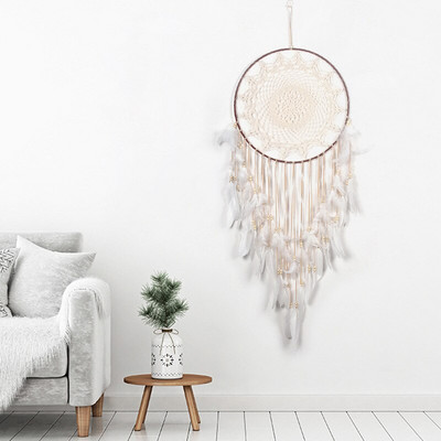 Nordic Home Dream Catcher függő dekoráció tollas fali dekoráció Álomfogó Kawaii lányszoba dekoráció óvodai autó díszek