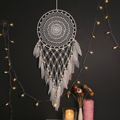 Nordic Home Dream Catcher függő dekoráció tollas fali dekoráció Álomfogó Kawaii lányszoba dekoráció óvodai autó díszek