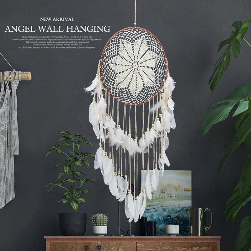 Nordic Home Dream Catcher függő dekoráció tollas fali dekoráció Álomfogó Kawaii lányszoba dekoráció óvodai autó díszek