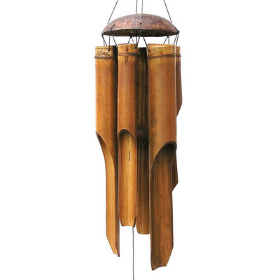 Бамбуков вятърен звънец, ръчно изработени вътрешни и външни стенни декорации за вятърни звънчета, градински висящи декорации Windbell Wind Chime