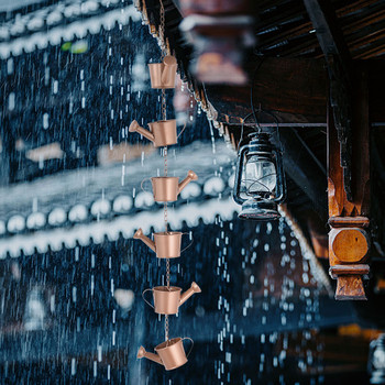 Αλυσίδες βροχής για υδρορροές Διακοσμητικές αλυσίδες βροχής Γούρι Vintage Rain Chain Wind Chimes Romantic Elf In The Rain House and Garden
