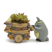 Gyanta Totoro pozsgások Kerti figurák Mini virágcserép díszek Miniatűrök Tündér cserepes kerti moha gnóm díszítés kézműves