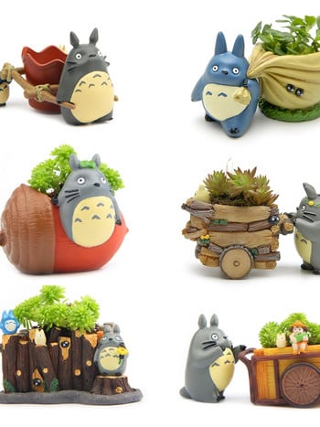 Ρητίνη Totoro Succulents Garden Figurines Μίνι στολίδια γλάστρας Μινιατούρες Νεράιδα σε γλάστρα Garden Moss Gnome Διακόσμηση χειροτεχνίας