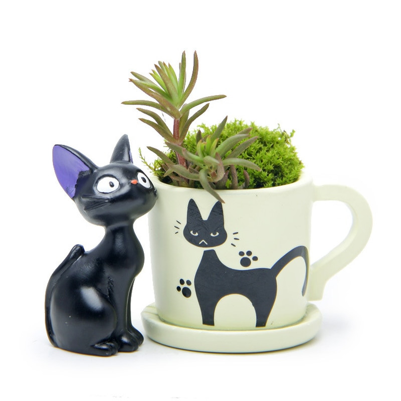 Gyanta Totoro pozsgások Kerti figurák Mini virágcserép díszek Miniatűrök Tündér cserepes kerti moha gnóm díszítés kézműves