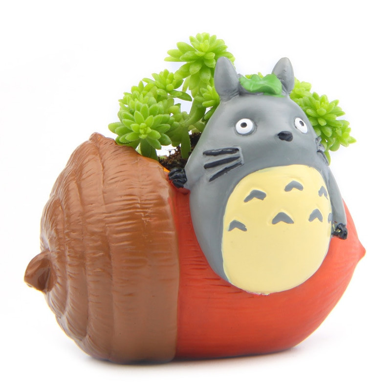 Gyanta Totoro pozsgások Kerti figurák Mini virágcserép díszek Miniatűrök Tündér cserepes kerti moha gnóm díszítés kézműves