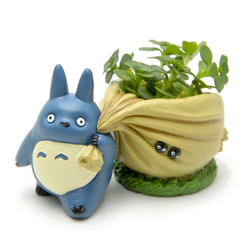 Gyanta Totoro pozsgások Kerti figurák Mini virágcserép díszek Miniatűrök Tündér cserepes kerti moha gnóm díszítés kézműves