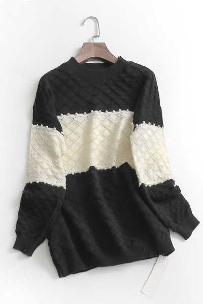 Casual πουλόβερ με διακοσμητικές πέρλες