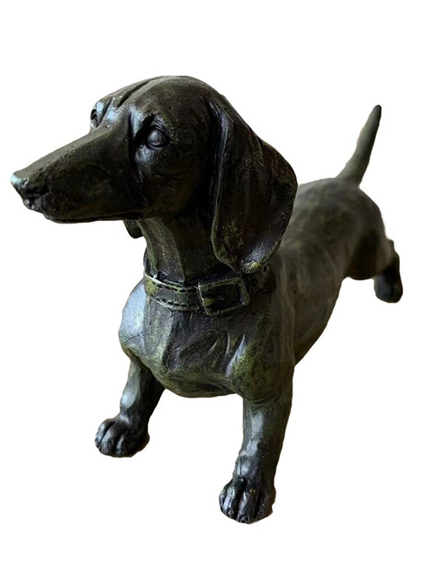 Fekete tacskó szobor Kertdísz-udvar Gyep Gyanta Kutyasobor Kültéri Beltéri Dekorációs Játékok Gyermekeknek Állatmodell Működőképes