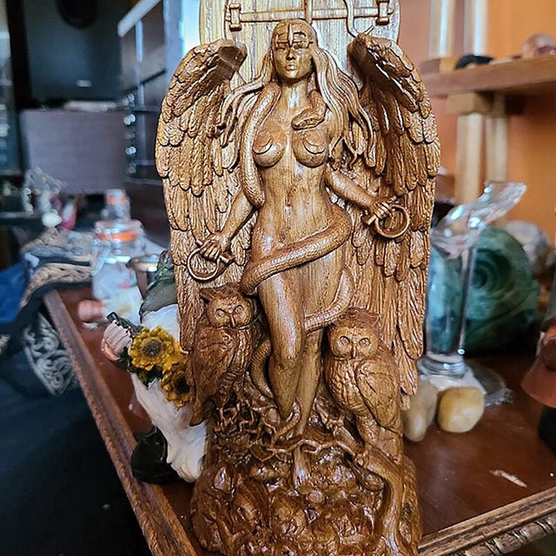 Ókori wiccai istennő szobor, oltárszobor, görög istennő szobor mitológia Földanya Gaia figurák pogány otthonhoz