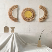 Ornamente de perete agățate cu paie țesute INS în stil abject, tapițerie marocană împletită Boho macrame, artizanat, decor rustic pentru casă de fermă