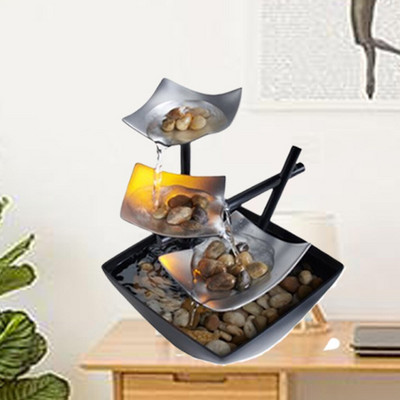 Minimalistiniai vandens fontanai krioklys fontanas ant stalo vandens fontanas tekantis vandens krioklys Feng shui vidaus namų dekoravimas