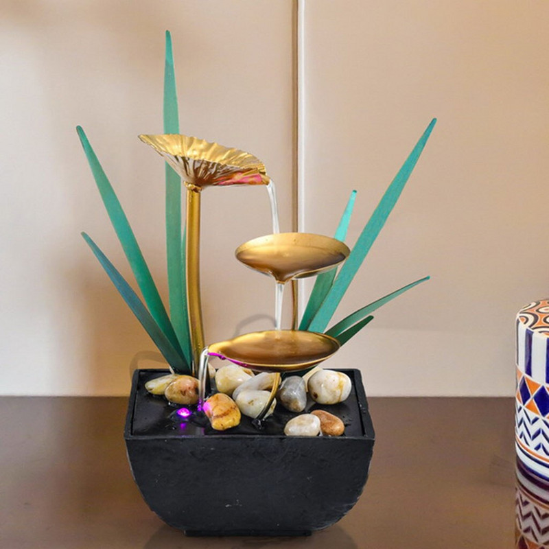 Minimalistiniai vandens fontanai krioklys fontanas ant stalo vandens fontanas tekantis vandens krioklys Feng shui vidaus namų dekoravimas