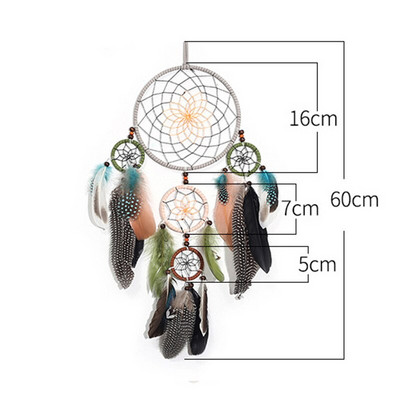 Pandantiv cu plasă pentru aprinderea de vise cu cinci inele, artizanat pur, cadouri creative, prindere de vise, decorarea peretelui de acasă