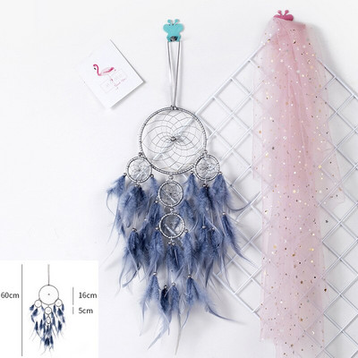 Pandantiv cu plasă pentru aprinderea de vise cu cinci inele, artizanat pur, cadouri creative, prindere de vise, decorarea peretelui de acasă