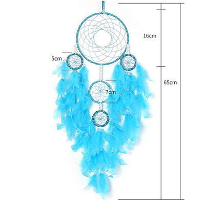 Pandantiv cu plasă pentru aprinderea de vise cu cinci inele, artizanat pur, cadouri creative, prindere de vise, decorarea peretelui de acasă