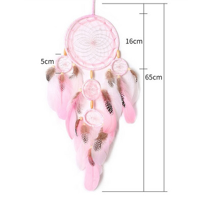 Pandantiv cu plasă pentru aprinderea de vise cu cinci inele, artizanat pur, cadouri creative, prindere de vise, decorarea peretelui de acasă