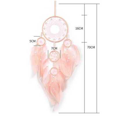 Pandantiv cu plasă pentru aprinderea de vise cu cinci inele, artizanat pur, cadouri creative, prindere de vise, decorarea peretelui de acasă