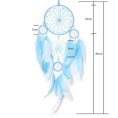 Pandantiv cu plasă pentru aprinderea de vise cu cinci inele, artizanat pur, cadouri creative, prindere de vise, decorarea peretelui de acasă