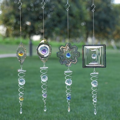 Καθρέφτης Wind Chime Reflektive Metal Wire Crystal Ball Wind Bell Για Διακόσμηση Κήπου σπιτιού Δώρο για την Ημέρα του Αγίου Βαλεντίνου Drop Shipping