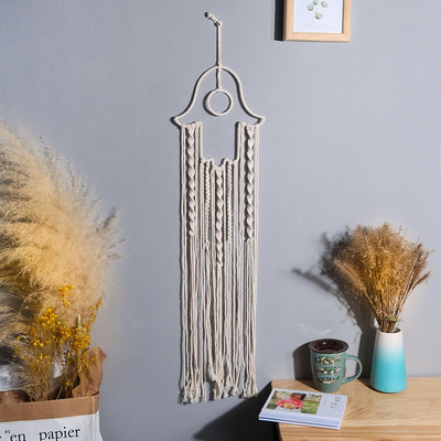 48 órás Hold és Csillag Makramé fali akasztós gobelin Boho fali dekoráció Makramé Deco párnázott kézzel készített gyerekszoba dekorációs ajándék