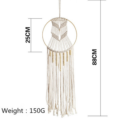 48 órás Hold és Csillag Makramé fali akasztós gobelin Boho fali dekoráció Makramé Deco párnázott kézzel készített gyerekszoba dekorációs ajándék