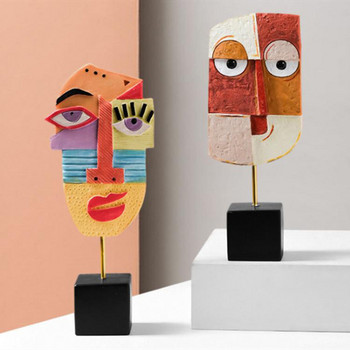 Nordic Art Resin Crafts Abstract Face Art Statue Sculpture Office Craft Δημιουργικό Στολίδι Σαλονιού Αρχική Επιτραπέζια και ντουλάπα
