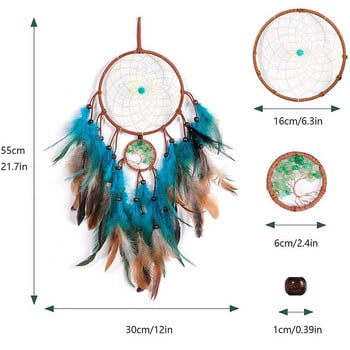 Dream Catcher Κρεμαστά τοίχου Dreamcatcher Hot Sale Vintage Διακόσμηση Retro Circular Feather Διακόσμηση σπιτιού LED Dream Catchers