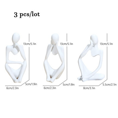 VORMIR 3db északi absztrakt gyanta szobor gondolkodó karakter szobor lakberendezés miniatűr figura nappali iroda dekoráció